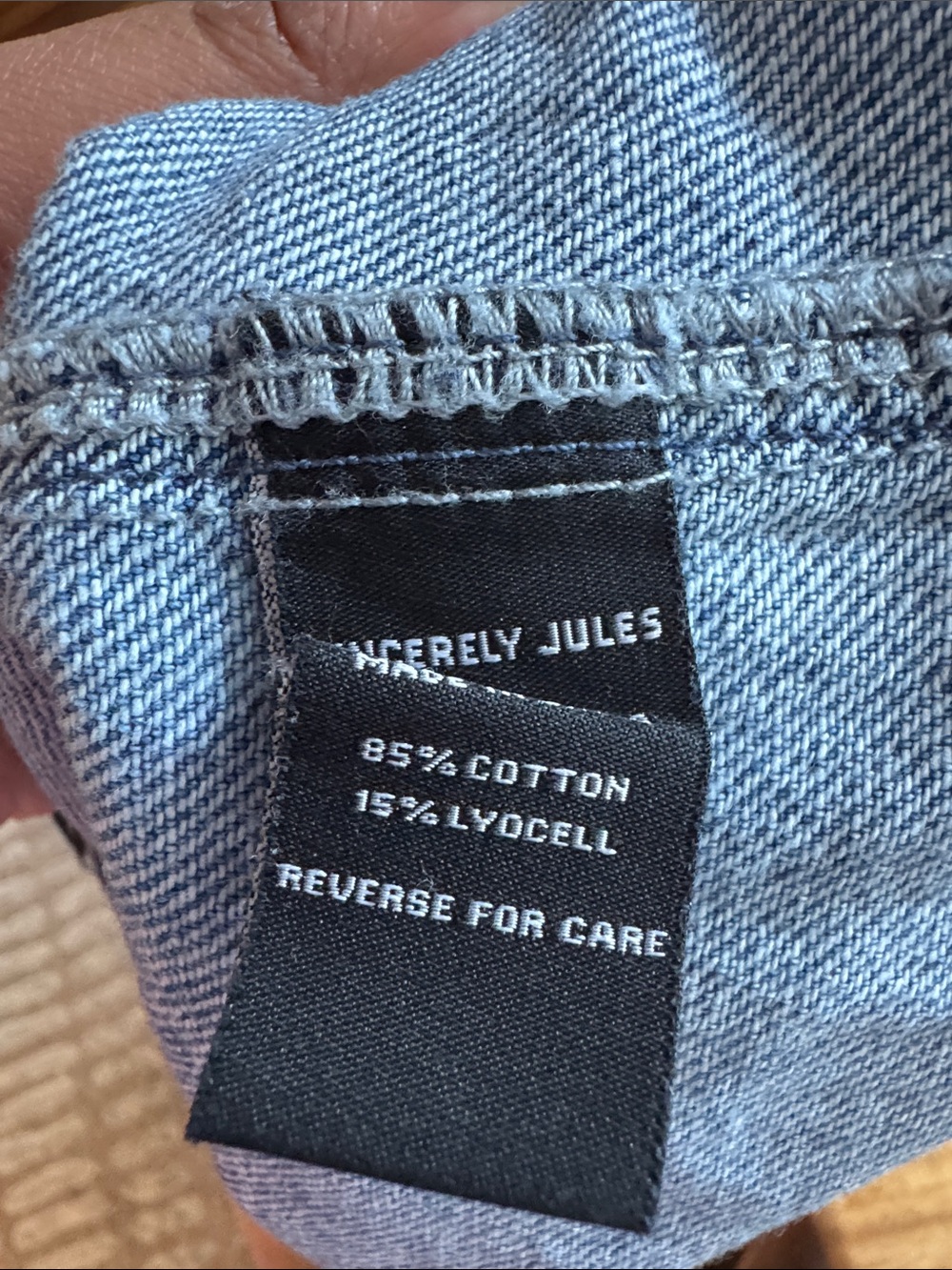 Sincerely Jules Denim lyocell blend Button-Front womens blue Jeans Overalls NEW - Picture 8 of 8